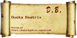 Duska Beatrix névjegykártya